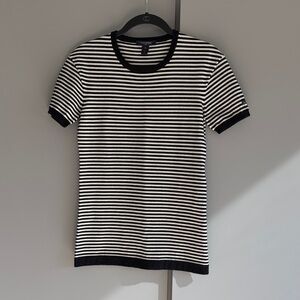Louis Vuitton Black and White Striped T-Shirt